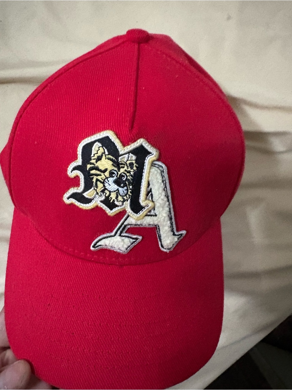 AMIRI Red Kids Baseball Cap with Embroidered Letter Patch